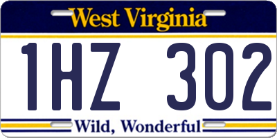 WV license plate 1HZ302