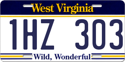 WV license plate 1HZ303
