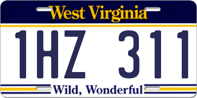 WV license plate 1HZ311