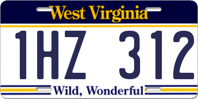 WV license plate 1HZ312