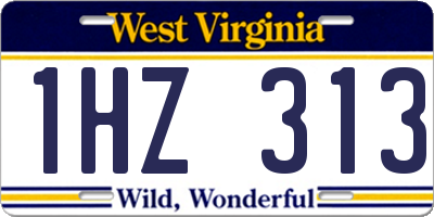 WV license plate 1HZ313
