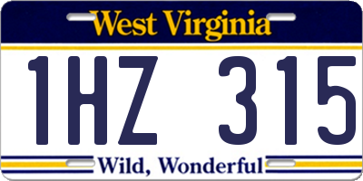 WV license plate 1HZ315