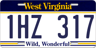 WV license plate 1HZ317