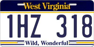 WV license plate 1HZ318