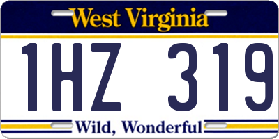 WV license plate 1HZ319