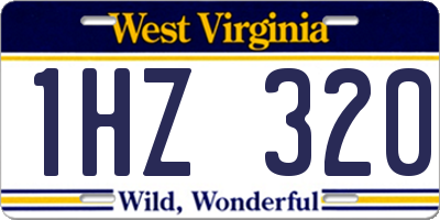 WV license plate 1HZ320