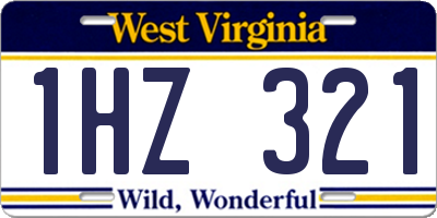 WV license plate 1HZ321