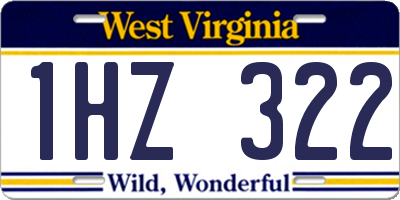 WV license plate 1HZ322