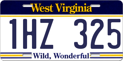 WV license plate 1HZ325