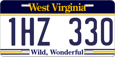 WV license plate 1HZ330