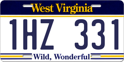 WV license plate 1HZ331