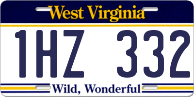 WV license plate 1HZ332