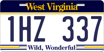 WV license plate 1HZ337