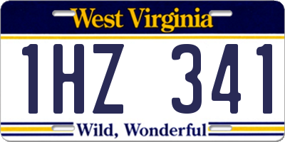 WV license plate 1HZ341