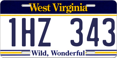 WV license plate 1HZ343