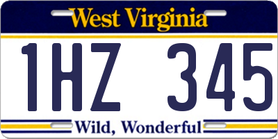 WV license plate 1HZ345