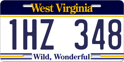 WV license plate 1HZ348