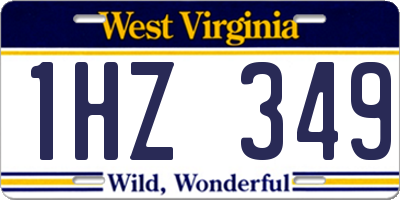 WV license plate 1HZ349