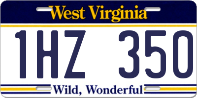 WV license plate 1HZ350
