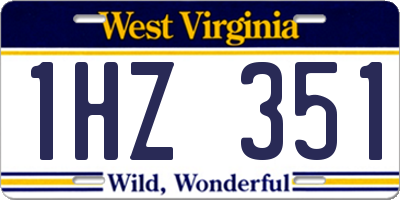 WV license plate 1HZ351