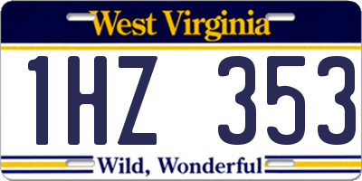 WV license plate 1HZ353