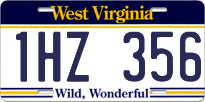 WV license plate 1HZ356