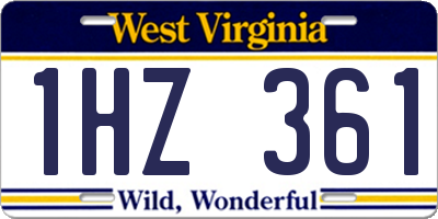 WV license plate 1HZ361
