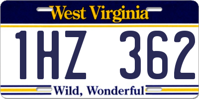 WV license plate 1HZ362