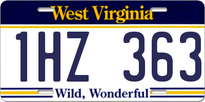 WV license plate 1HZ363