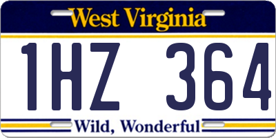 WV license plate 1HZ364