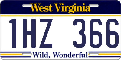WV license plate 1HZ366