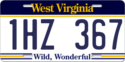 WV license plate 1HZ367