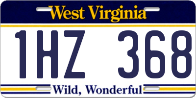 WV license plate 1HZ368