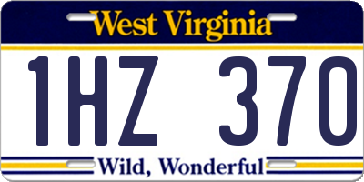 WV license plate 1HZ370