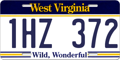WV license plate 1HZ372