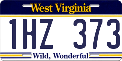 WV license plate 1HZ373