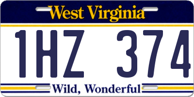 WV license plate 1HZ374