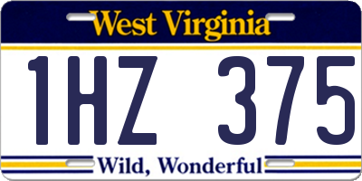 WV license plate 1HZ375