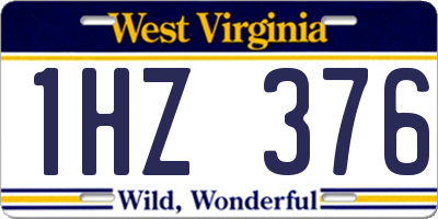 WV license plate 1HZ376