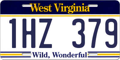 WV license plate 1HZ379