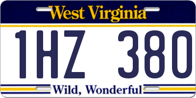 WV license plate 1HZ380