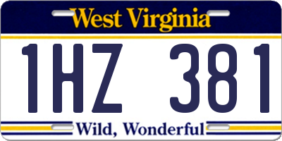 WV license plate 1HZ381