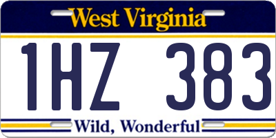 WV license plate 1HZ383