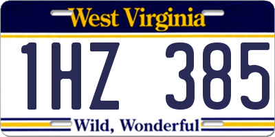 WV license plate 1HZ385