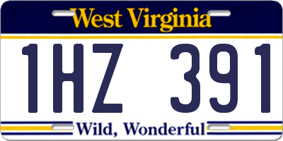 WV license plate 1HZ391