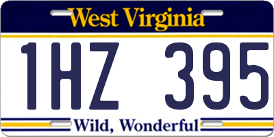 WV license plate 1HZ395