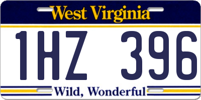 WV license plate 1HZ396