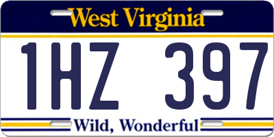 WV license plate 1HZ397