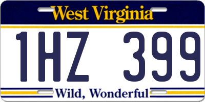WV license plate 1HZ399