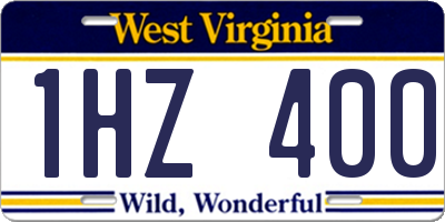 WV license plate 1HZ400
